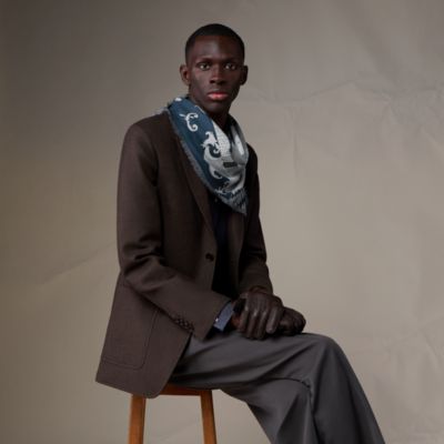 美品⭐︎HERMES カシミヤ マフラー ブルーネイビー ブルー - レディス, スカーフ、ショール＆マフラー, カシミア